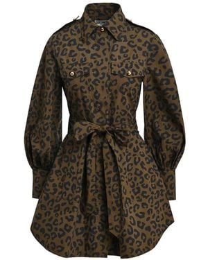 Essentiel Antwerp Leopard-Print Keto Shirt Mini Dress - Brown