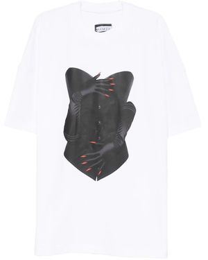 Hamza T-Shirtkleid mit Corsage-Print - Weiß