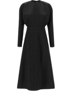 Victoria Beckham Dolman Wool Midi Dress - Black