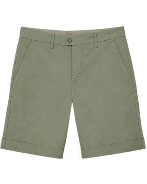 Mason's Logo-Embroidered Turn-Up Shorts - Green