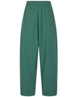 CROQUIS Relaxed-Fit Curved-Leg Trousers - Green
