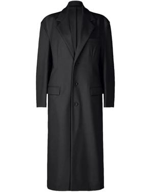 Issey Miyake Simple Ensemble Single-Breasted Coat - Black