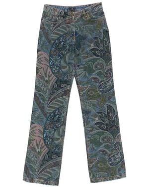 Etro Paisley-Print Jeans - Gray