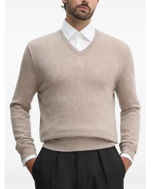 Benetton Pullover Mit V-Ausschnitt - Grau