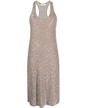 Fabiana Filippi Sequin Midi Tank Dress - Orange