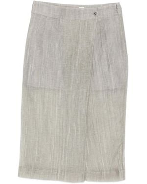 THE GARMENT Gewickelter Delfi Midirock Mit Knöpfen - Grau