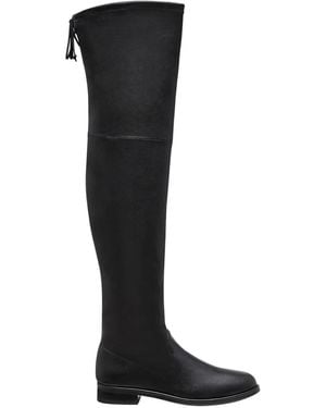 Stuart Weitzman Lowland Overknee-Stiefel mit mandelförmiger Kappe 40mm - Schwarz
