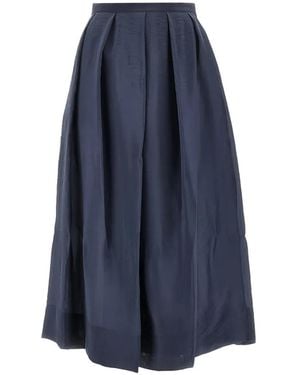 Emporio Armani Pleated Midi Skirt - Blue