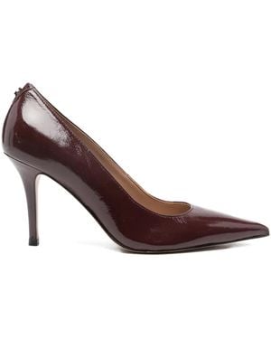Guess 85Mm Prindy Pointed Leather Court Shoes - Brown