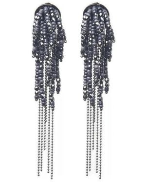 Peserico Boucles D'Oreilles Pendantes À Perles - Blue