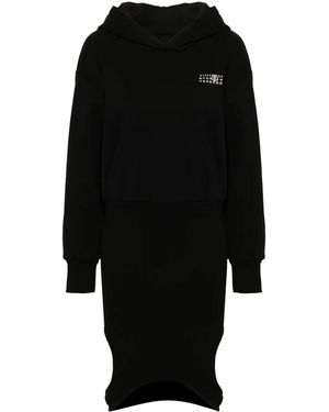 MM6 by Maison Margiela Numbers-Print Hooded Jersey Dress - Black