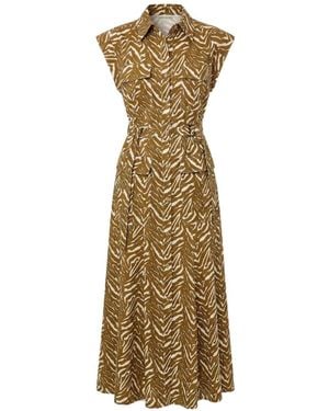 Nicholas Romina Zebra-Print Midi Dress - Metallic