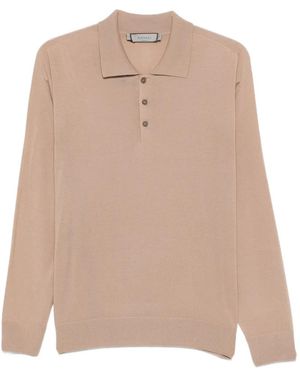 Canali Long-Sleeve Polo Shirt - Natural