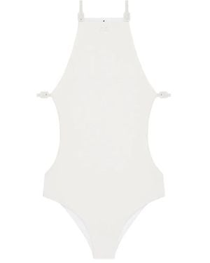 Courreges Buckle Cut-Out Swimsuit - White
