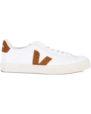 Veja Campo Suede-Logo Sneakers - White