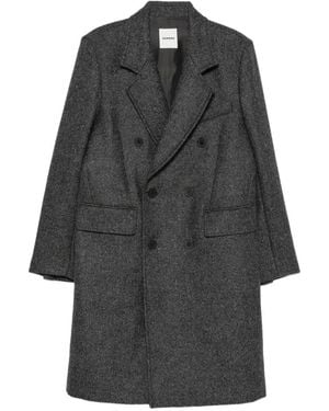 Sandro Achille Double-Breasted Coat - Gray