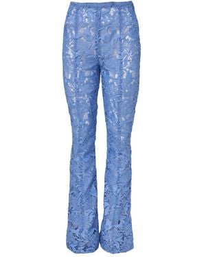 Carolina Herrera Floral-Lace Trousers - Blue