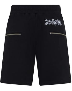 Moschino Logo-Print Zip-Pocket Shorts - Black
