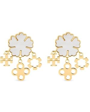Tory Burch Kira Clover Earrings - Metallic