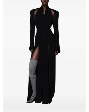 SRVC Studio Serpentine Shoulder Cut-Out Coat - Black
