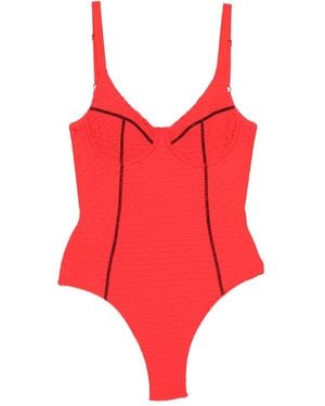 Duskii Badeanzug mit U-Ausschnitt - Rot