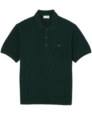 Lacoste Cable-Knit Short-Sleeve Polo Shirt - Green