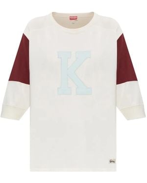 KENZO Logo-Patch Panelled T-Shirt - White