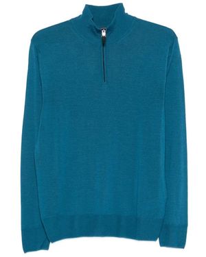 Canali Half-Zip Jumper - Blue