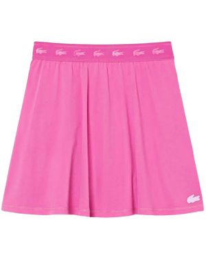 Lacoste Logo-Waistband Piqué Mini Skirt - Pink