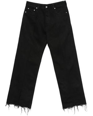 Rick Owens Geth Raw-Cut Wide-Leg Jeans - Black