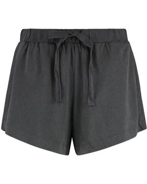 The Great The Delta Drawstring-Waist Cotton Shorts - Gray