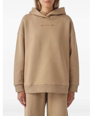 Max Mara Logo-Embroidered Hoodie - Natural
