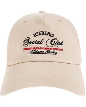 Iceberg Logo-Embroidered Baseball Cap - Natural