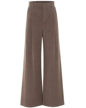 ELEH Pleated Wide-Leg Pants - Brown