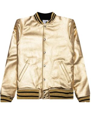 Rhude Leather Bomber Jacket - Natural