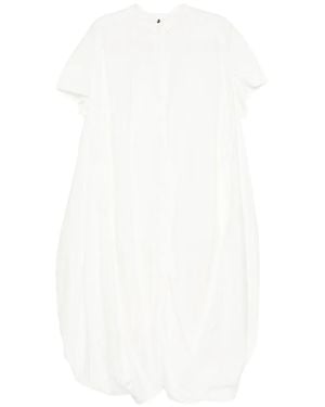 Rundholz Ruffled Short-Sleeve Dress - White