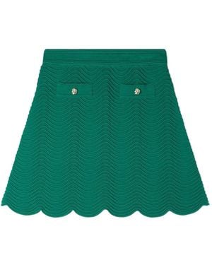 Sandro Wave-Pattern Knitted Mini Skirt - Green