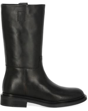 Julie Dee Leather Boots - Black