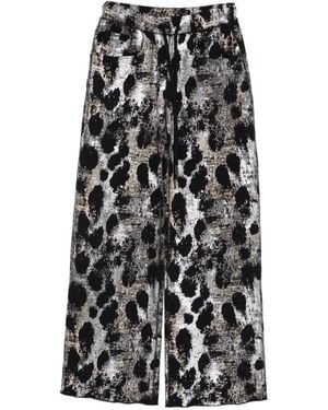R13 Leopard-Print Joggers - Black