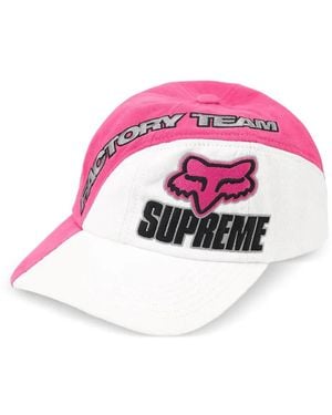 Supreme X Fox Racing Logo-Embroidered Cap - Pink
