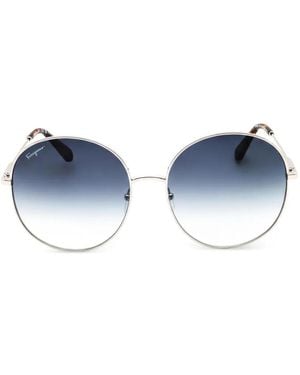 Ferragamo Round-Frame Sunglasses - Blue