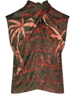 Johanna Ortiz Top Met Print - Bruin