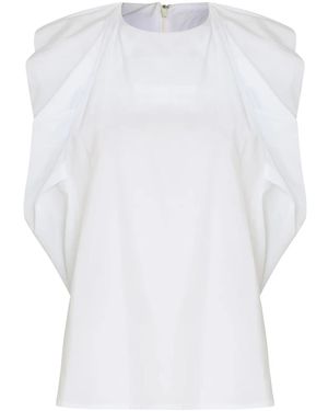 Gloria Coelho Pleated Sleeveless Blouse - White