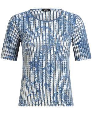 Etro Maglione Con Stampa - Blu