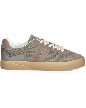 Trussardi Suede-Panelled Mesh Trainers - White