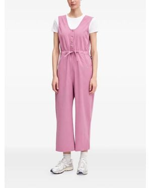 Picture Trinket Drawstring-Detail Cotton Jumpsuit - Pink