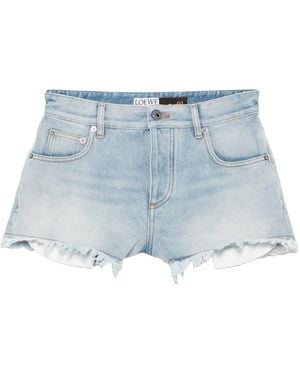 Loewe X Paula's Ibiza Frayed-Edge Shorts - Blue