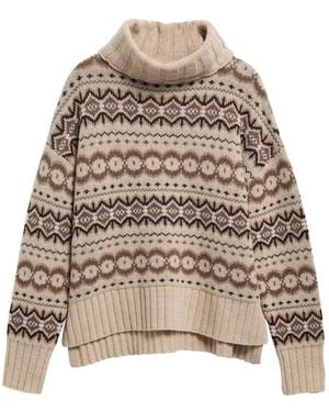 Barbour Helen Fair-Isle Roll-Neck Jumper - Natural