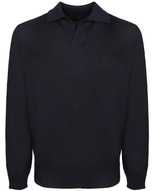Dell'Oglio Pullover Mit Poloshirtkragen - Blau