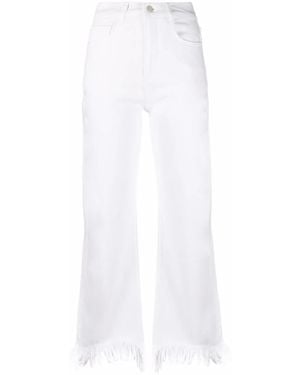 Maje Frayed Straight-Leg Jeans - White